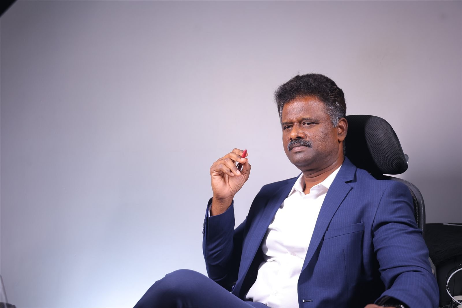 A. Amuthan delivering a leadership training program