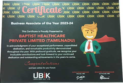 Certified Business Associate at Baptist Healthcare Private Limited